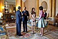 President Barack Obama and First Lady Michelle Obama with Prince William, Duke of Cambridge and Catherine, Duchess of Cambridge in the Buckingham Palace, 2011.