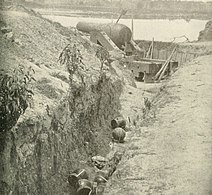 Heavy gun on the riverside fortifications