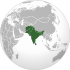 South Asia (orthographic projection) without national boundaries.svg