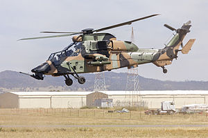 Australian Army (A38-017) Eurocopter EC-655 Tiger ARH departing Wagga Wagga Airport.jpg