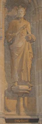 Statue of Æthelberht. Interior of Rochester Cathedral