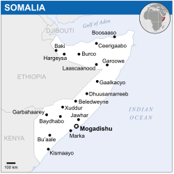 Location of Somalia