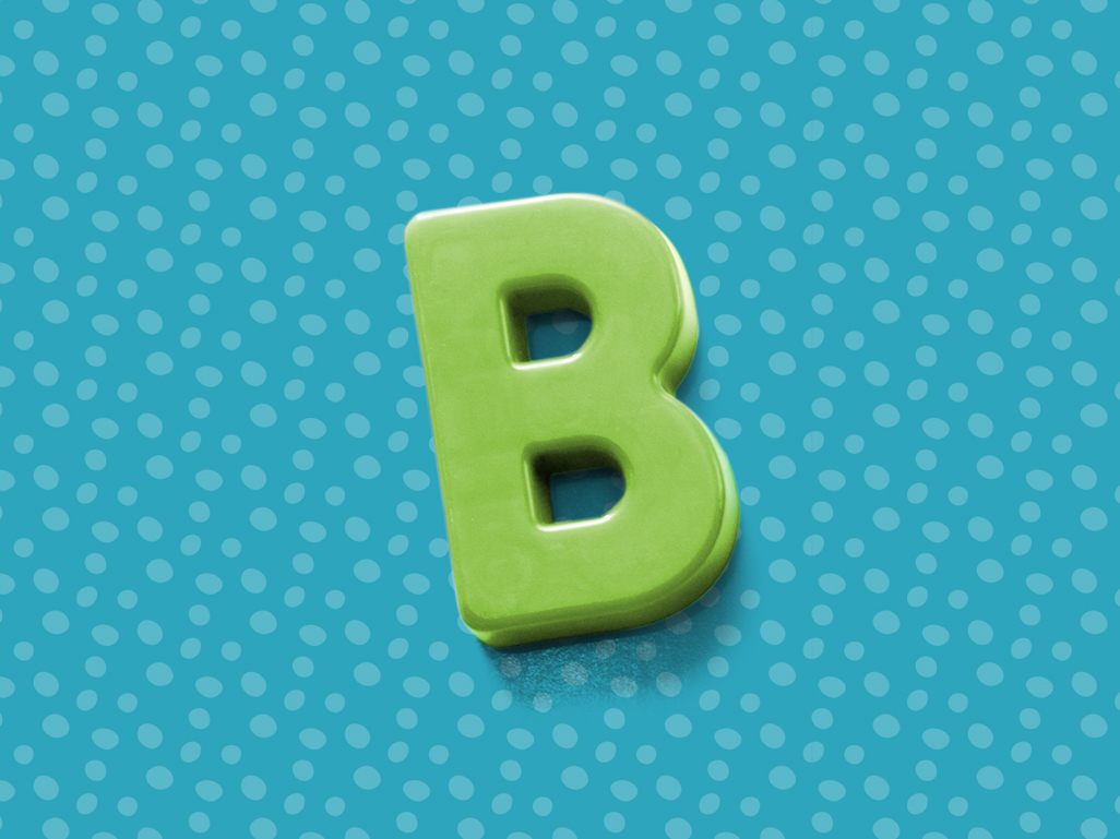 green letter B