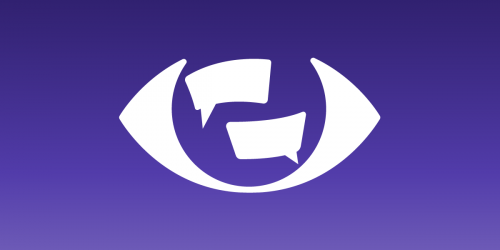 Image of two chat boxes inside the iris of an eye