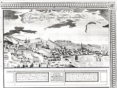 Copperplate of the panorama of Zagreb from 1822