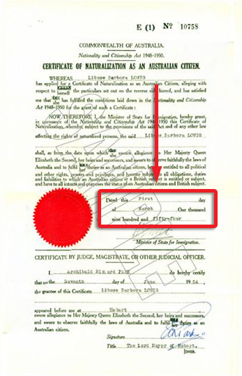 sample citizenship certificate