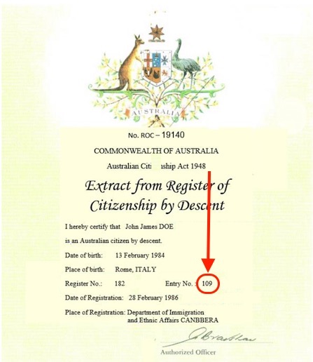 sample citizenship certificate