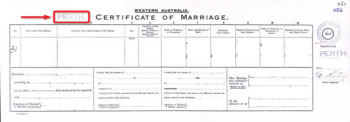 sample marriage certificate