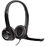 Logitech H390 Wired Headset for PC/Laptop, Stereo Headphones with Noise Cancelling Microphone, USB, In-Line Controls, Works with Chromebook - Black