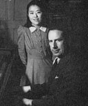 Fujita (standing) with Sirota