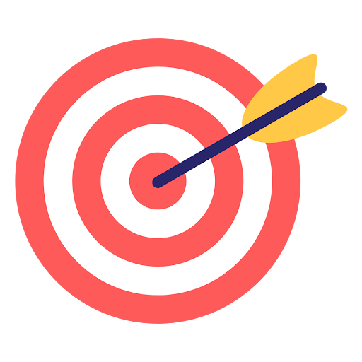 Red target with arrow hitting the bullseye