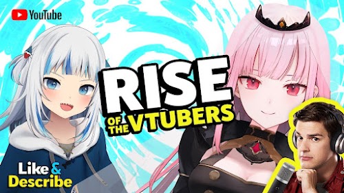 thumbnail shows MatPat with two Vtubers behind the text, "Rise of the Vtubers."