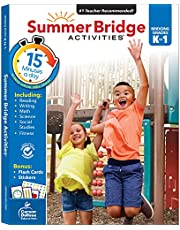 Summer Bridge Activities Kindergarten to 1st Grade Workbooks, Math, Reading Comprehension, Writing, Science, Fitness, Social Studies Summer Learning, 1st Grade Workbooks All Subjects With Flash Cards