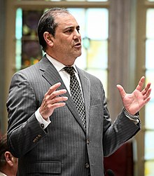 (06-13-19) NY State Senator Andrew Lanza during Senate Session at the NY State Capitol, Albany NY (cropped).jpg