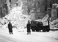 Warsaw 1945: Willys jeep used by the Polish First Army as part of U.S. Lend-Lease program