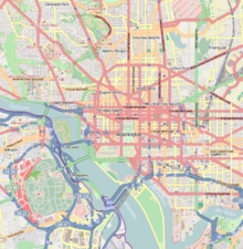 Map showing the location of Women in Military Service for America Memorial