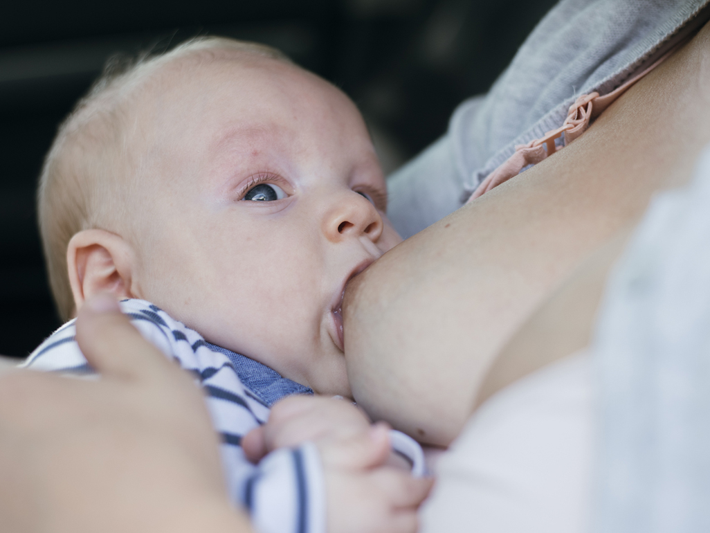 Mum breastfeeding baby