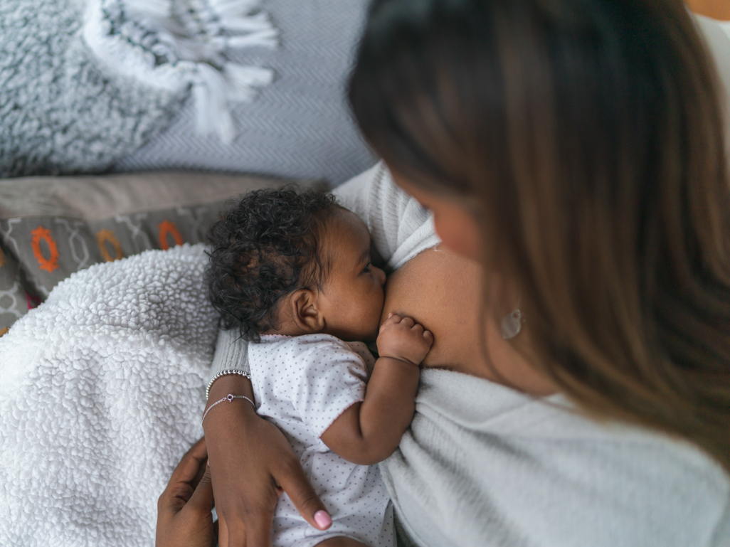 Mum breastfeeding her baby