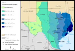 Carte des précipitations annuelles.