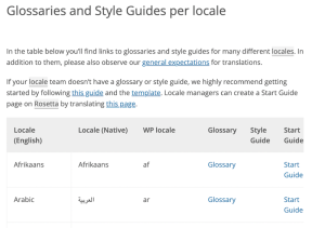 Glossaries and Style Guide