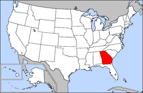 Mapa ning United States with Georgia highlighted