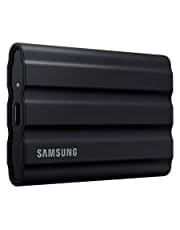 SAMSUNG T7 Shield 2TB, Portable SSD, up-to 1050MB/s, USB 3.2 Gen2, Rugged, IP65 Water &amp; Dust Resistant, for Photographers, Content Creators and Gaming, Extenal Solid State Drive (MU-PE2T0S/AM), Black