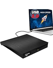 Gotega External DVD Drive, USB 3.0 Portable +/-RW , DVD Player for CD ROM Burner Compatible with Laptop Desktop PC Windows Linux OS Apple Mac Black