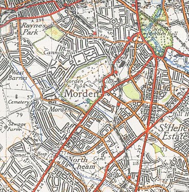 A map of Morden from 1944
