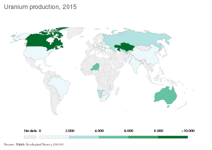 Uranium production 2015, in tonnes[85]