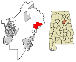 Location of Ragland in St. Clair County, Alabama.