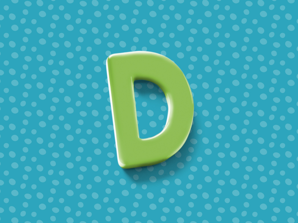 green letter D