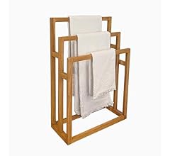 Asta Spateak Towel Rack, Solid Teak 3-Bar Towel Stand, Fully Assembled, TB-351