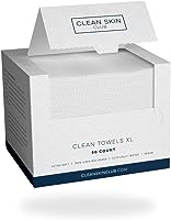 Clean Skin Club Clean Towels XL, 100% USDA Biobased Face Towel, Disposable Face Towelette, Makeup Remover Dry Wipes,...