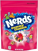 Nerds Gummy Clusters Candy, Rainbow, Game Day Candy, Football Watch Party Essentials, Resealable 8 Ounce Bag