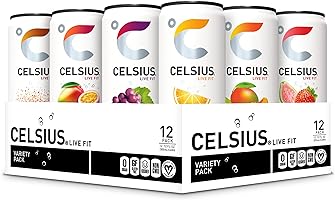 CELSIUS Assorted Flavors Official Variety Pack, Functional Essential Energy Drinks, 12 Fl Oz (Pack of 12)