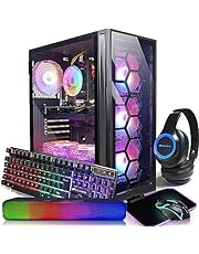 STGAubron Gaming Desktop PC,Intel Core i7 3.4G up to 3.9G,GeForce RTX 2060 Super 8G GDDR6,32G,1TB SSD,WiFi,BT 5.0,RGB Keybaord,RGB Mouse Pad,RGB BT Sound Bar,RGB Bluetooth Headset Mic,W10H64