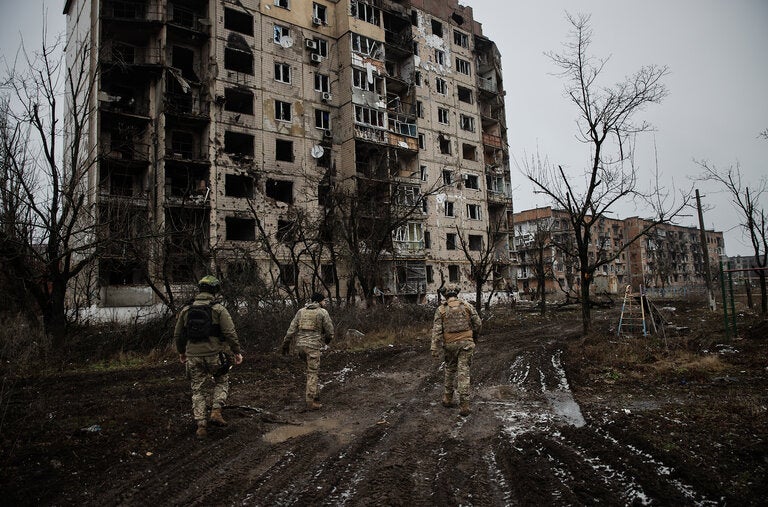 Soldiers from Ukraine’s 72nd Mechanized Brigade in Vuhledar, a town under heavy attack from Russian forces.