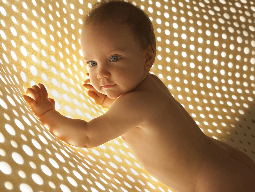 baby with rays of light