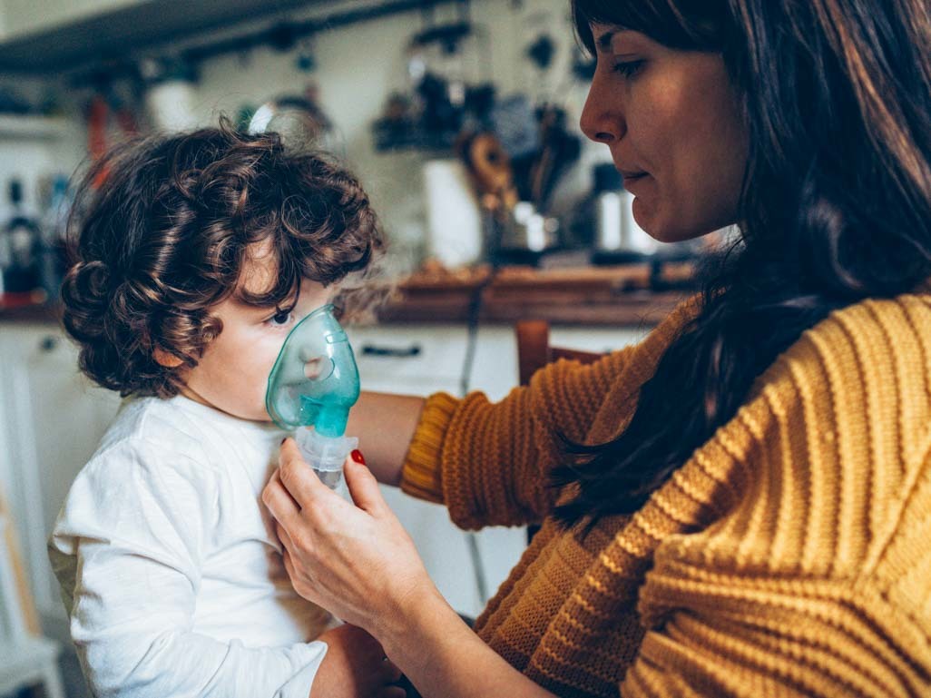 Child with inhaler