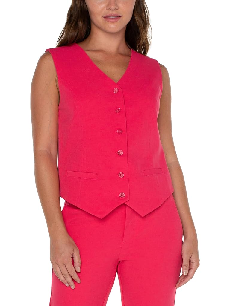 Liverpool Los Angeles Vest with Welt Pockets Luxe Stretch Suiting