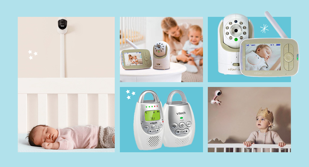 photo collage of baby monitor cutouts