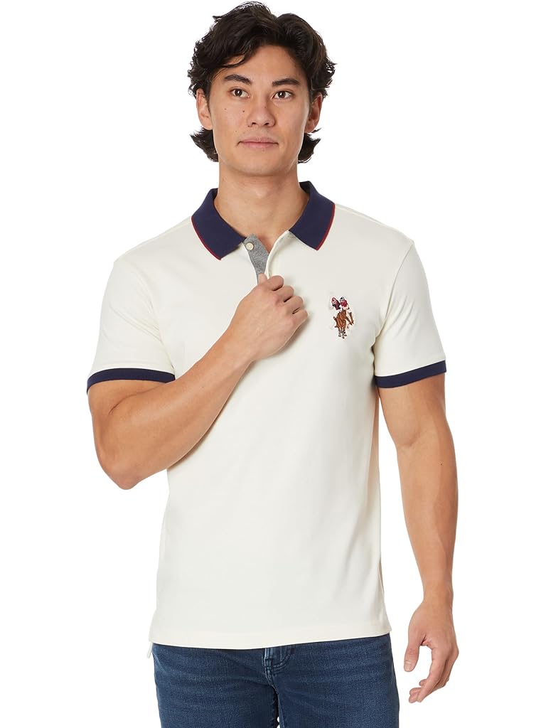 U.S. POLO ASSN. Short Sleeve Slim Fit Multicolor Pony Interlock Polo Shirt