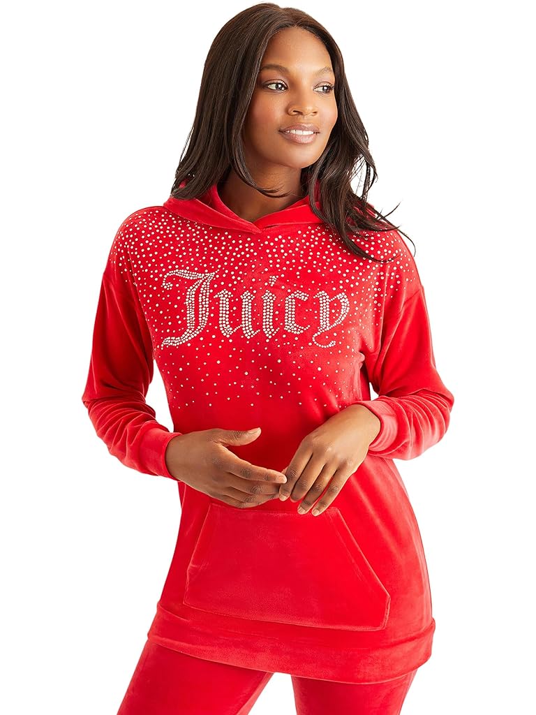 Juicy Couture Ombre Long Drop Shoulder Hoodie with Bling