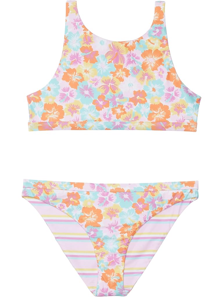 Roxy Kids Revo Floraya Crop Top Set Swimsuit (Big Kid)