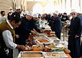 Druze dignitaries celebrating the Ziyarat al-Nabi Shu'ayb festival at the tomb of the prophet in Hittin