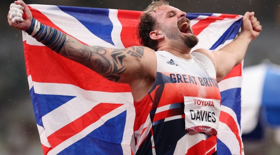 Aled Davies Celebrates in Tokyo