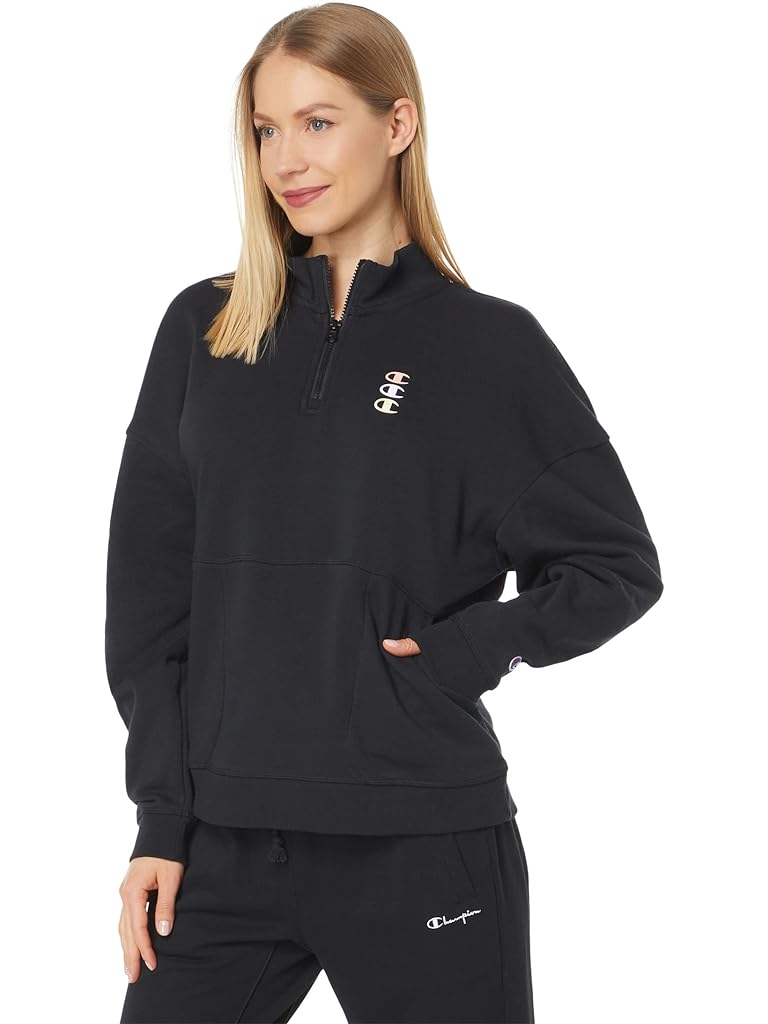 Black Champion Campus French Terry 1/4 Zip