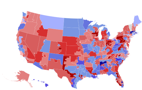 House results shaded by winners share of vote