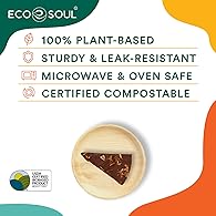 ECO SOUL [6 inch, 25-Pack Areca Palm Leaf Round Plates | Disposable Eco-Friendly Biodegradable Like Bamboo Wood Plates | Party, Wedding, Event Plates (15 cm)