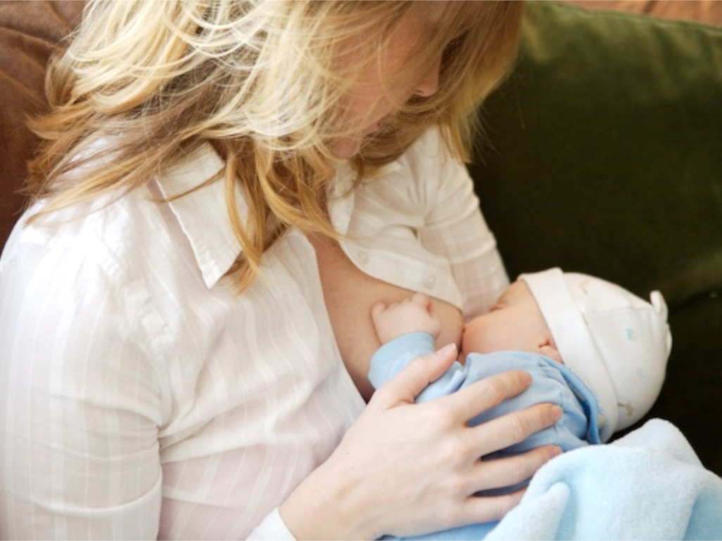 Mum breastfeeding her baby